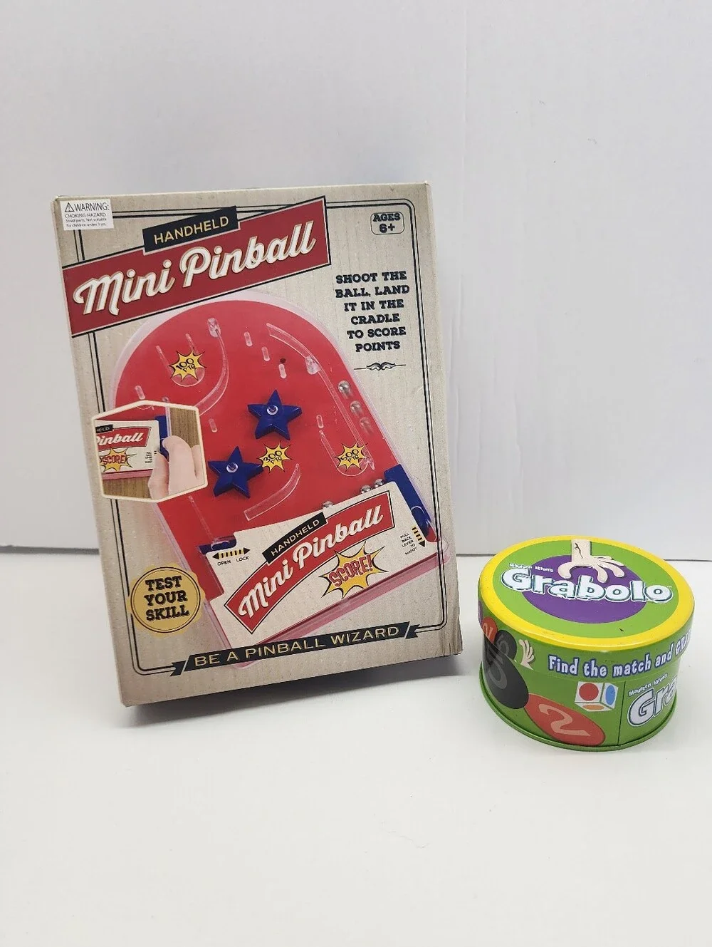 2pc Game Set - Mini Pinball & Grabolo